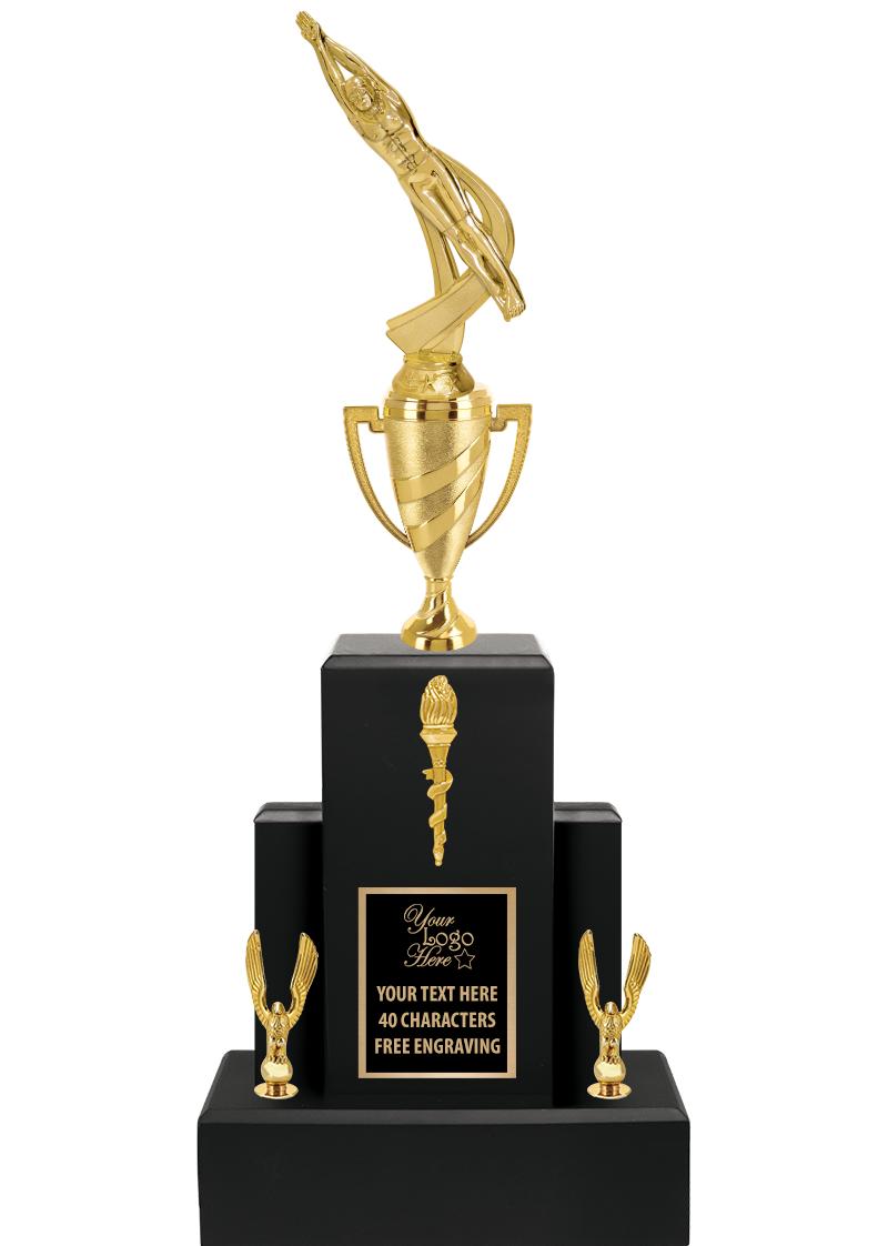 20.75" BLACK WOOD TRP/GOLD CUP