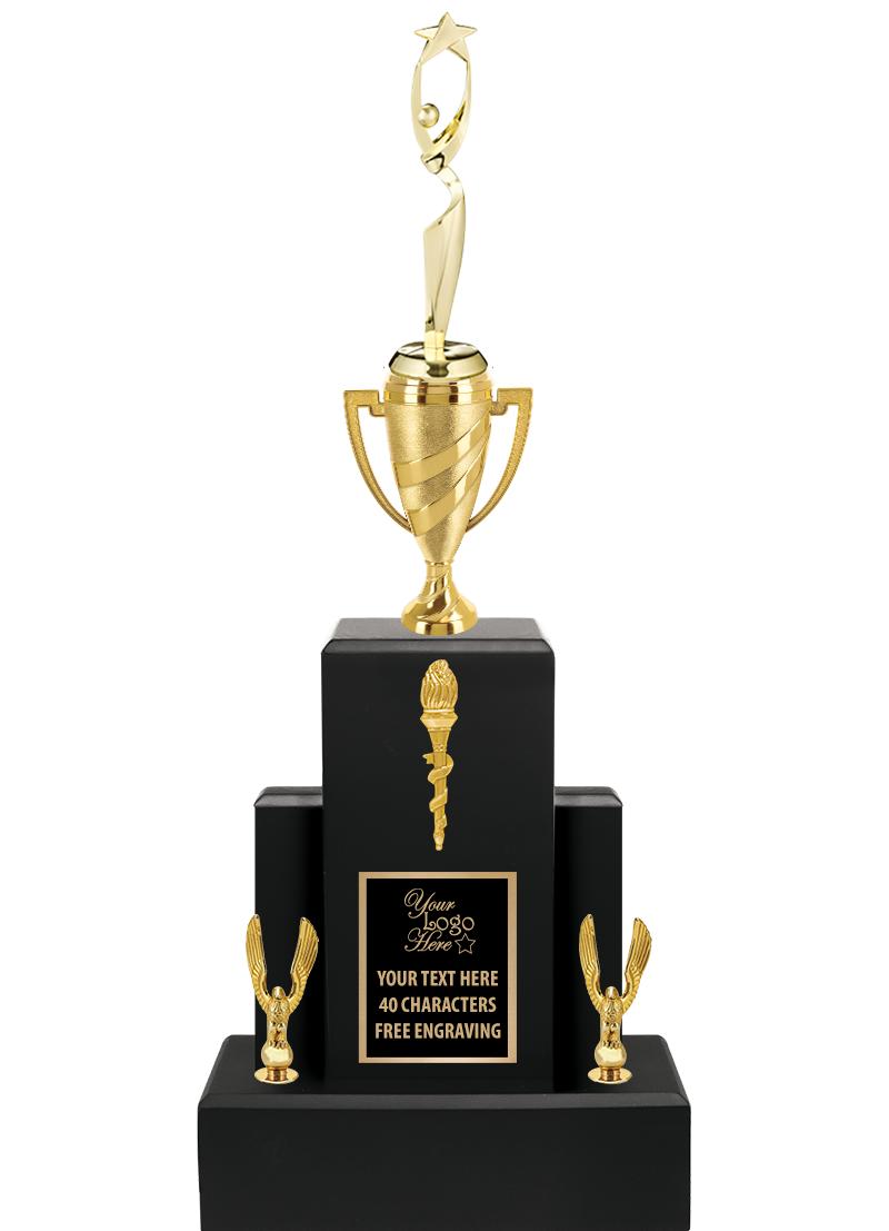 20.75" BLACK WOOD TRP/GOLD CUP