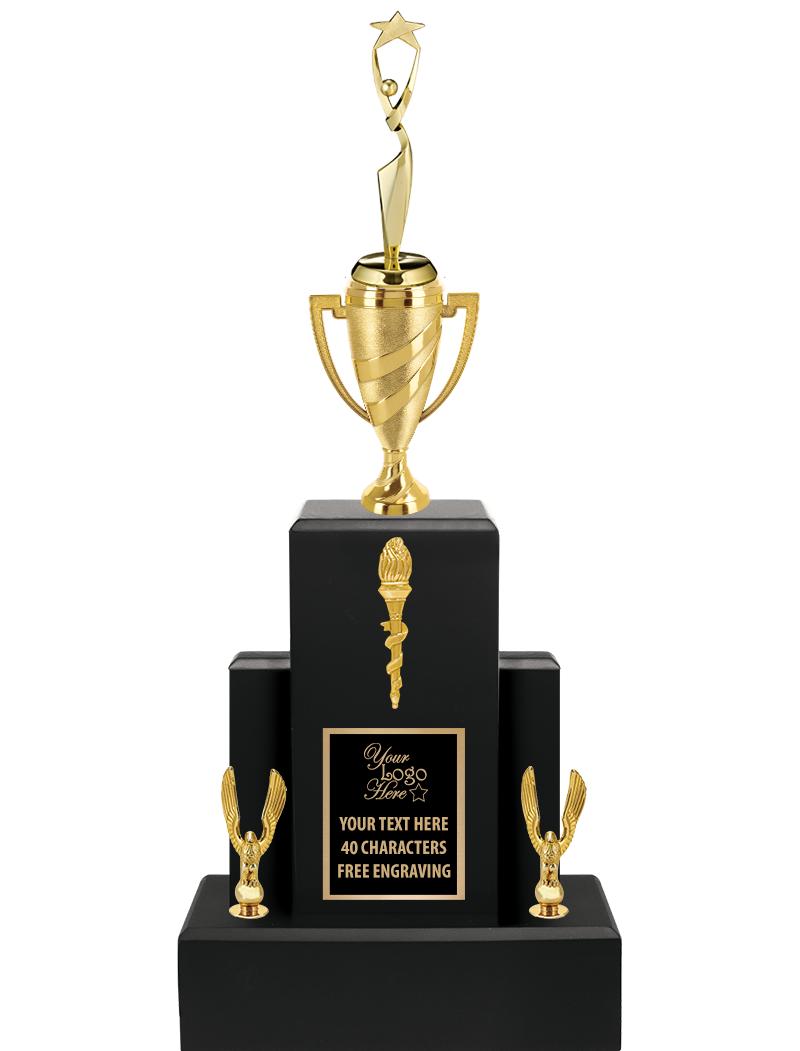 20.75" BLACK WOOD TRP/GOLD CUP