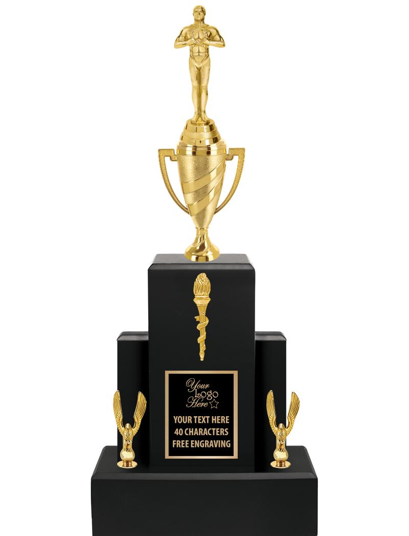 20.75" BLACK WOOD TRP/GOLD CUP