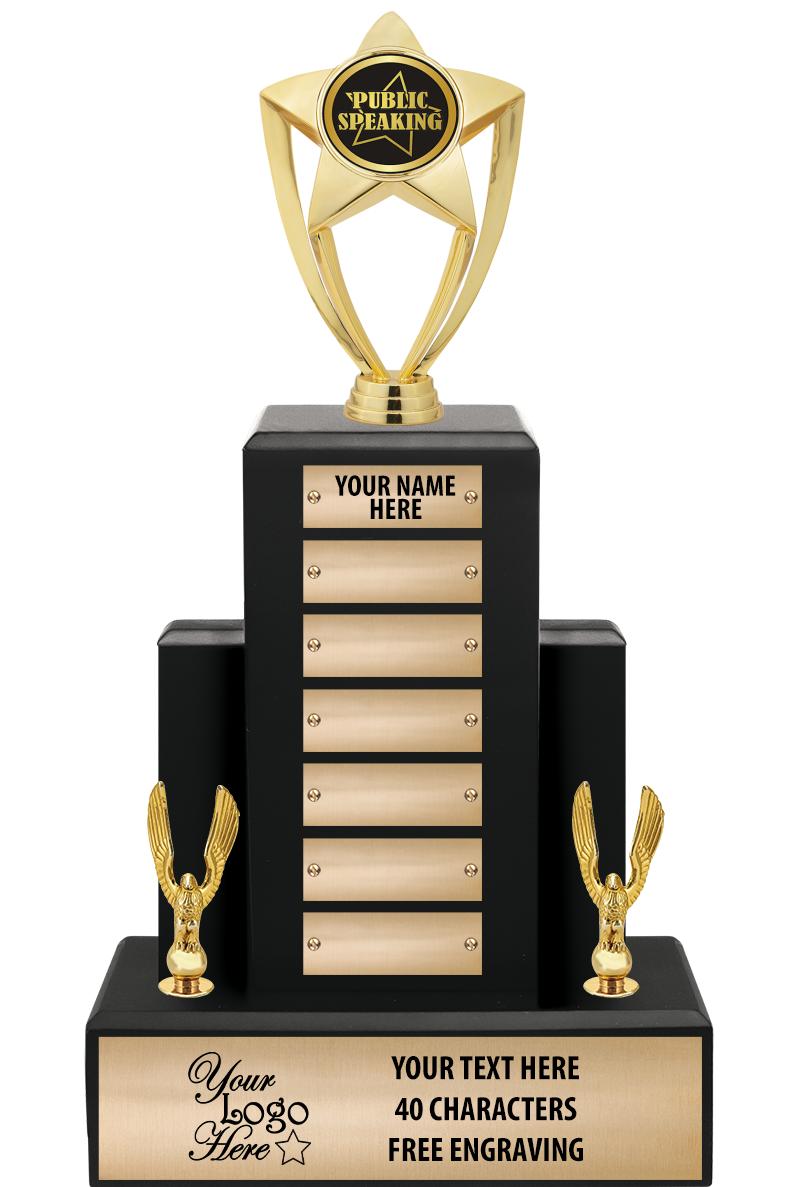 15.75" BLACK WOOD PPTL TROPHY