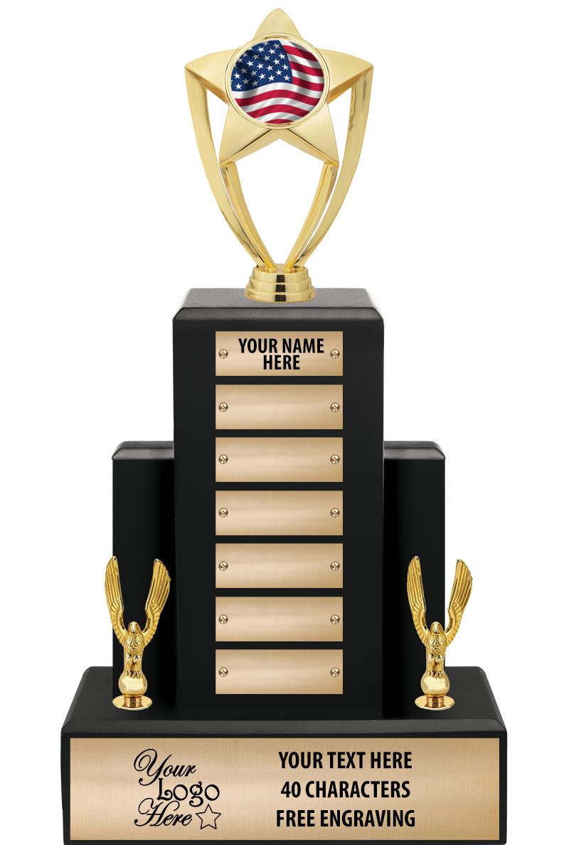 15.75" BLACK WOOD PPTL TROPHY