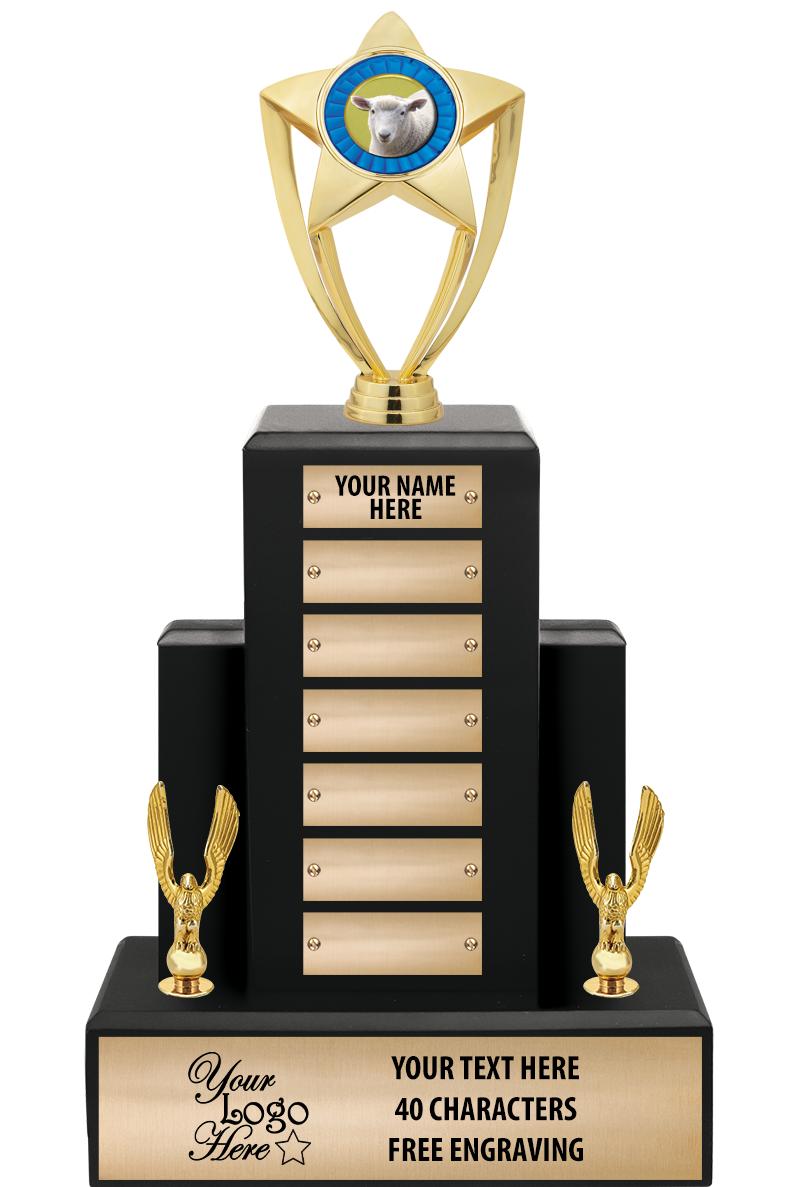 15.75" BLACK WOOD PPTL TROPHY