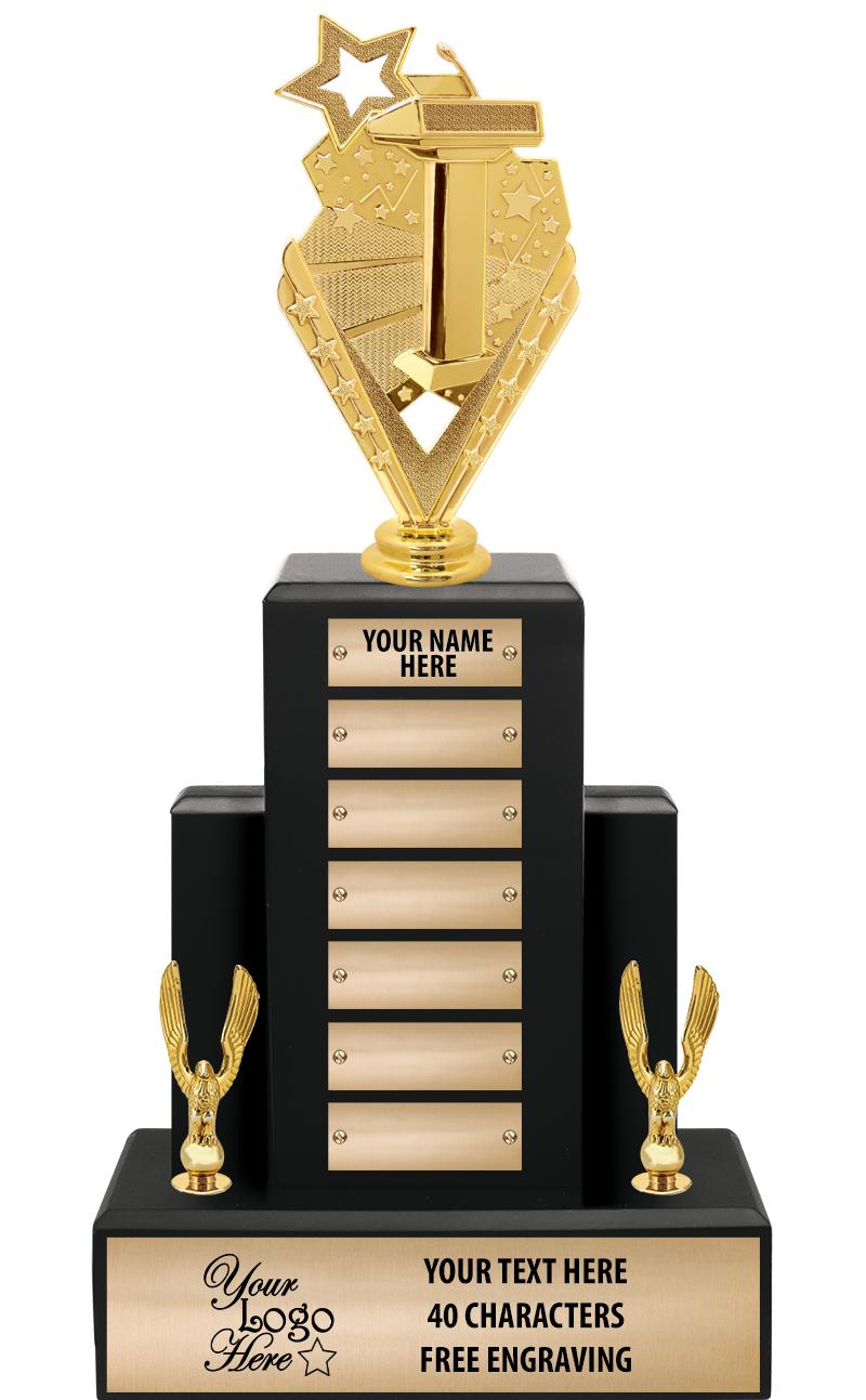 15.75" BLACK WOOD PPTL TROPHY