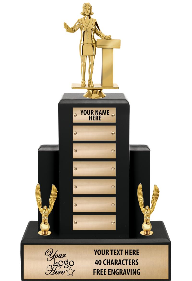 15.75" BLACK WOOD PPTL TROPHY