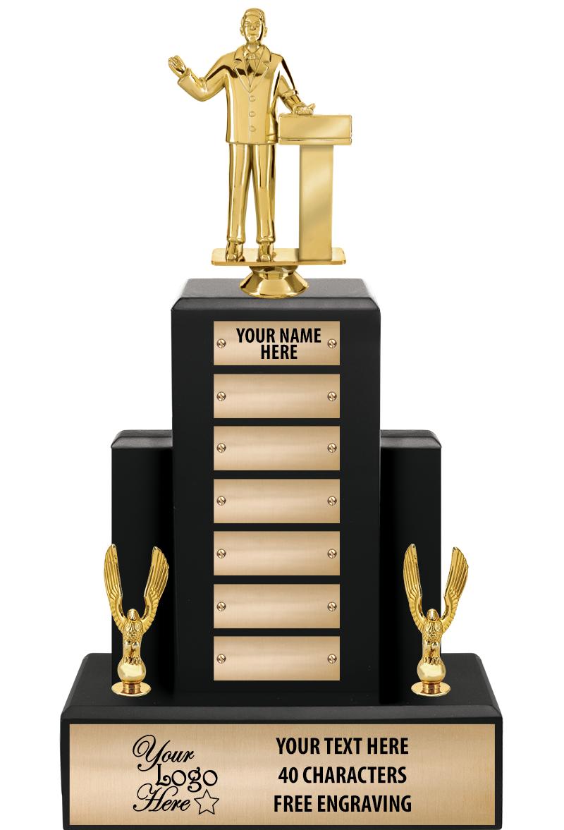 15.75" BLACK WOOD PPTL TROPHY