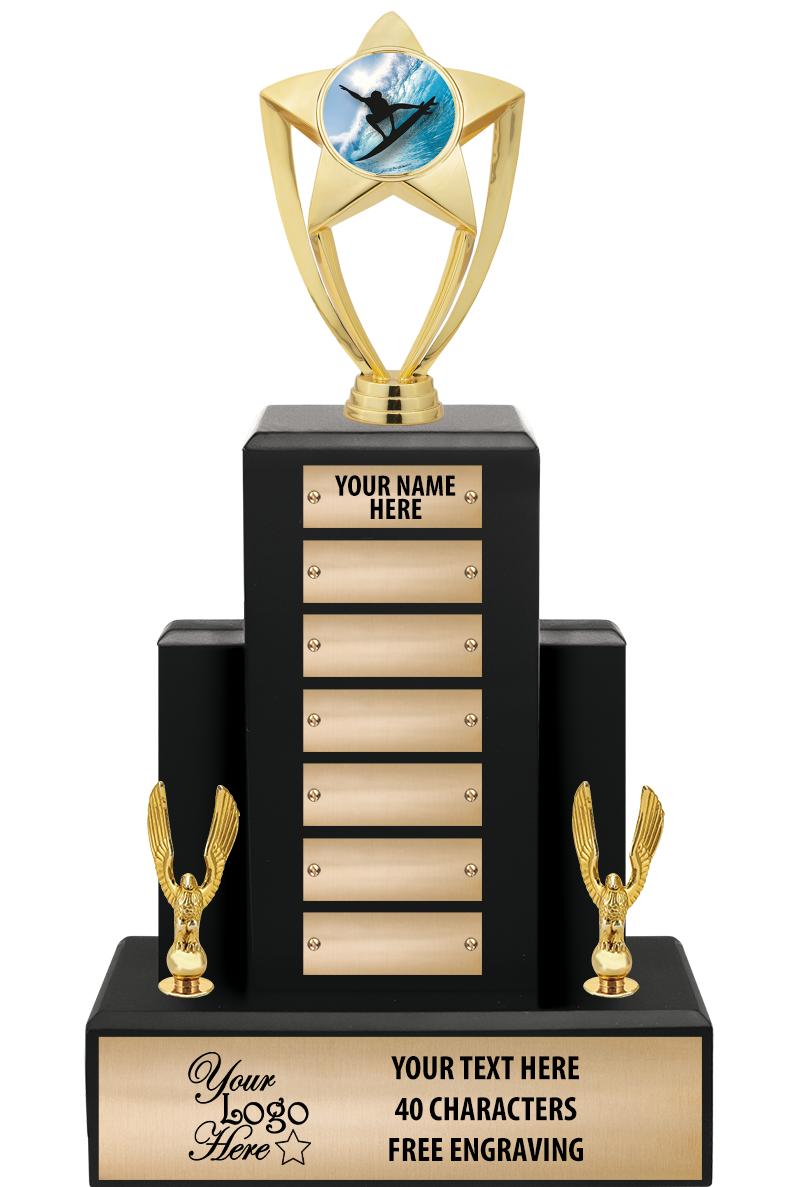 15.75" BLACK WOOD PPTL TROPHY