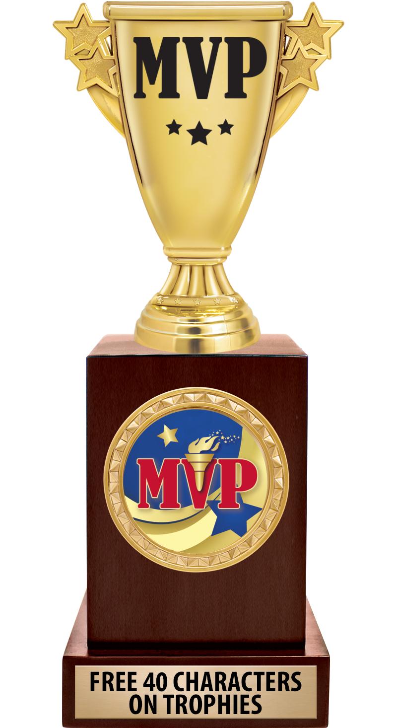  Crown Awards MVP Trophies, 11 Gold Star MVP Trophy with  Engraving Included : Sports & Outdoors