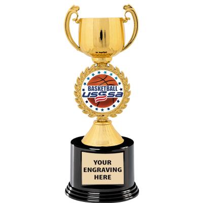 8.75" CHAPLET CUP GOLD W/RND B