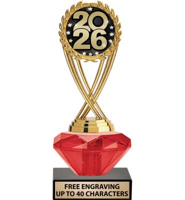 7" USSSA Red Crystalline Trophy