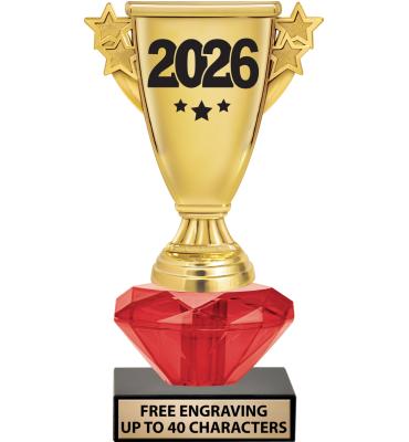 7" USSSA Red Crystalline Trophy