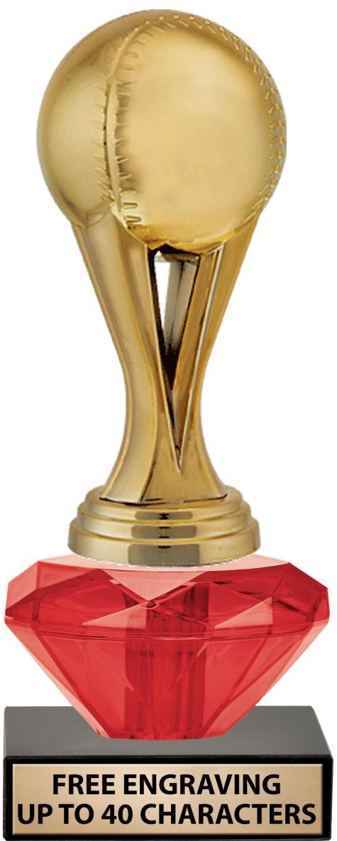 7"USSSA RED CRYSTALLINE TROPHY