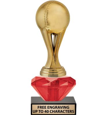 7" USSSA Red Crystalline Trophy