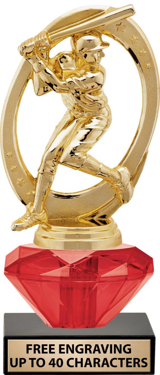 7"USSSA RED CRYSTALLINE TROPHY