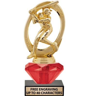 7" USSSA Red Crystalline Trophy