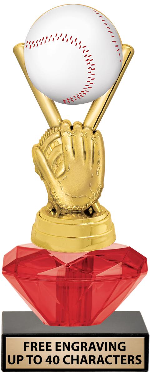 7"USSSA RED CRYSTALLINE TROPHY