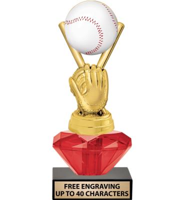 7" USSSA Red Crystalline Trophy