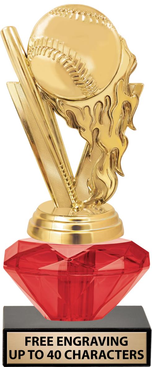 7"USSSA RED CRYSTALLINE TROPHY