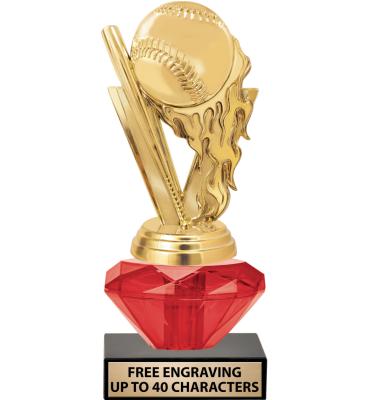 7" USSSA Red Crystalline Trophy