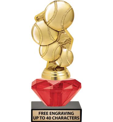 7" USSSA Red Crystalline Trophy