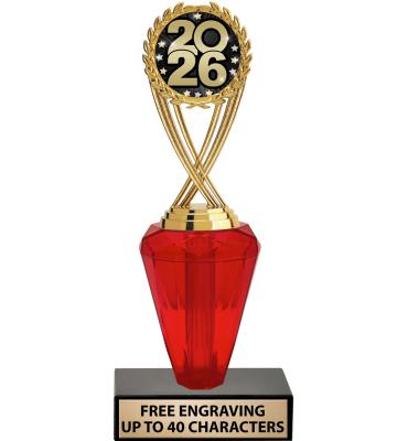 8 1/2" USSSA Red Crystalline Trophy
