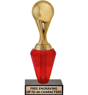 8 1/2" USSSA Red Crystalline Trophy