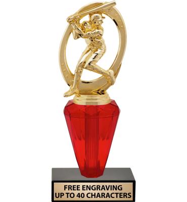 8 1/2" USSSA Red Crystalline Trophy