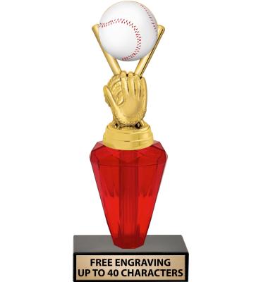8 1/2" USSSA Red Crystalline Trophy