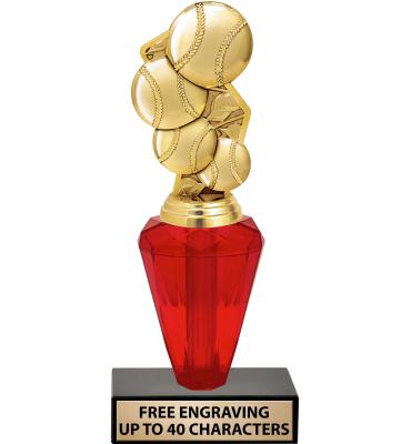 8 1/2" USSSA Red Crystalline Trophy