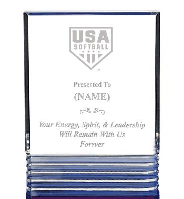 USA Softball Blue Rockwell Acrylic Awards