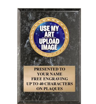 Black Marbleized Plaques