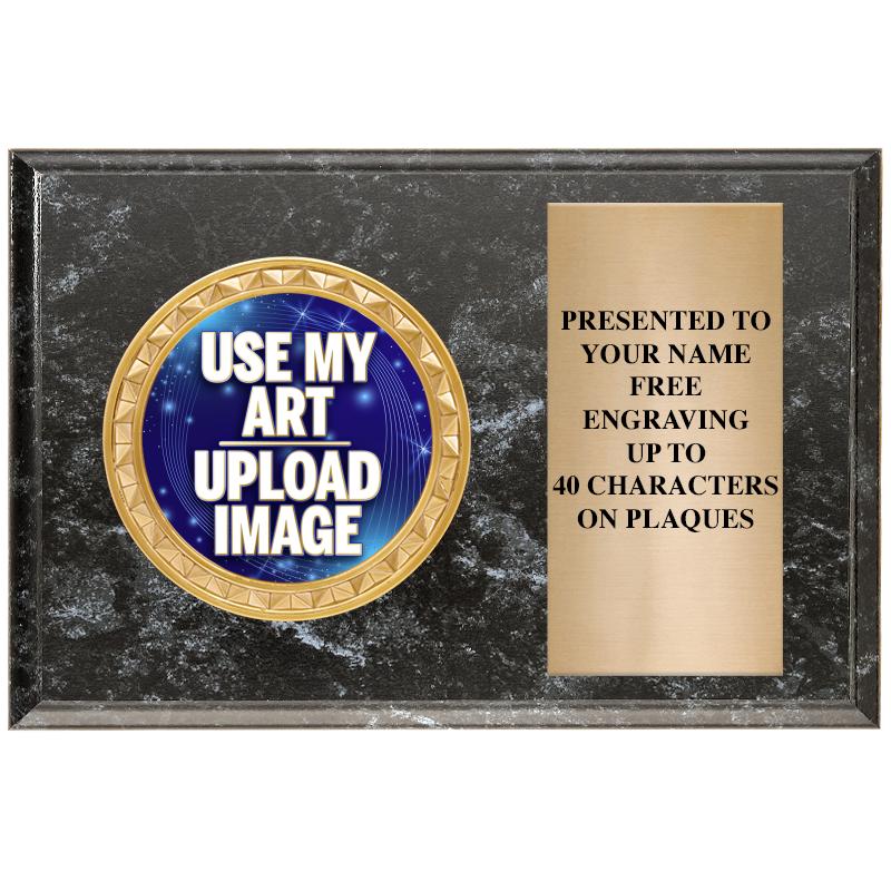 6" X 4" BLACK MBL INSERT PLQ