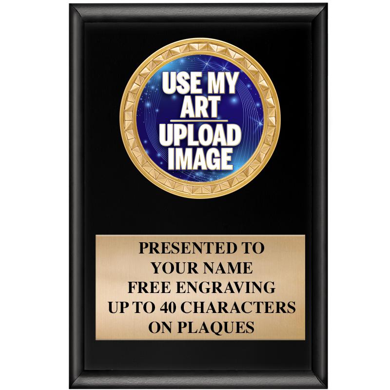 4" X 6" SHINY BLACK INSERT PLQ