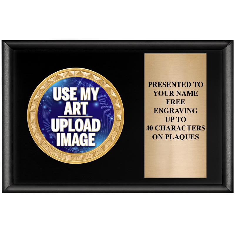 6" X 4" SHINY BLK INSERT PLQ