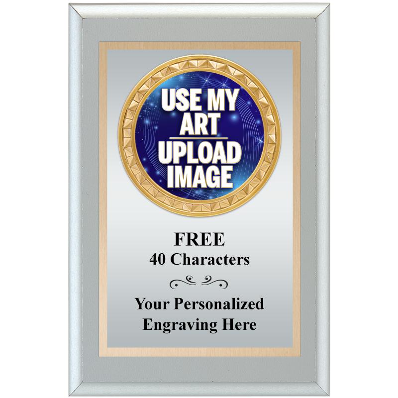 4X6 METALIZED SILVER/GOLD PLQ