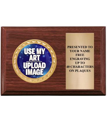 Walnut Finished Wood Horizontal Insert Plaque