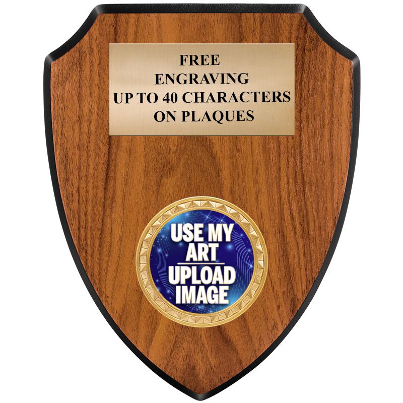 6"X7.5" WOOD SHIELD INSERT PLQ