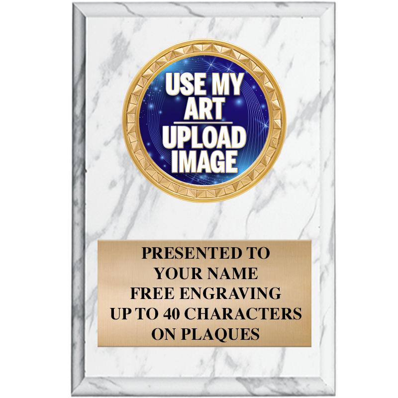 4" X 6" WHITE MBL INSERT PLQ