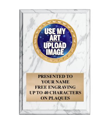 White Marbleized Plaques