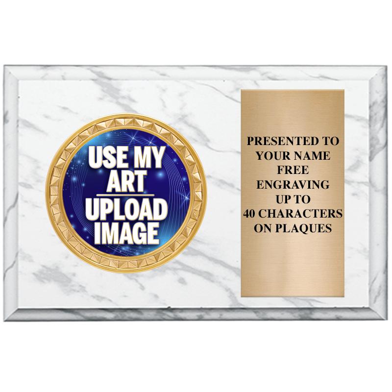 6" X 4" WHITE MBL INSERT PLQ