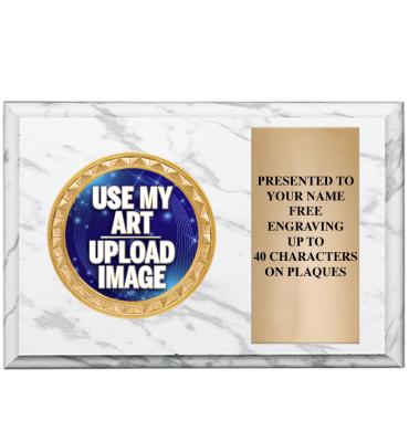 White Marbleized Horizontal Insert Plaque