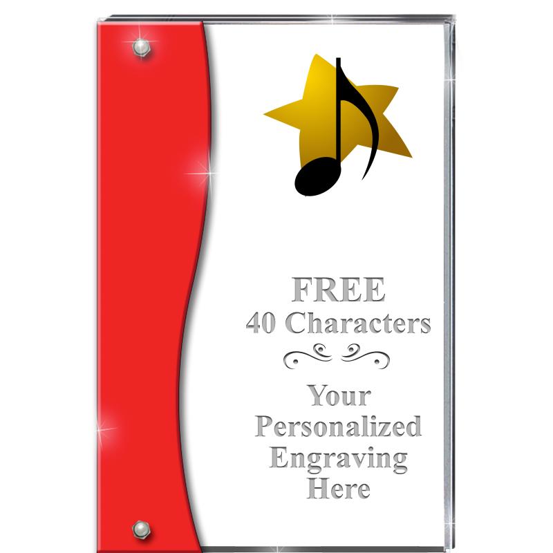 7.5" RUBY ACCENT WAVE ACRYLIC