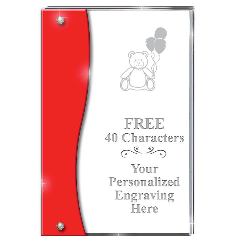 7.5" RUBY ACCENT WAVE ACRYLIC