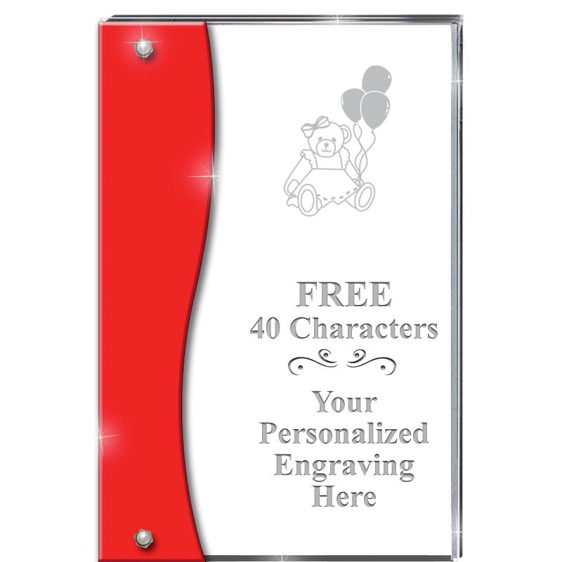 7.5" RUBY ACCENT WAVE ACRYLIC