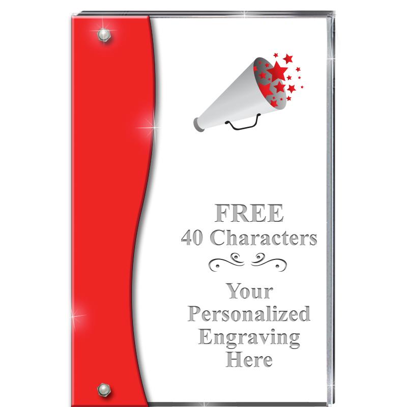 7.5" RUBY ACCENT WAVE ACRYLIC