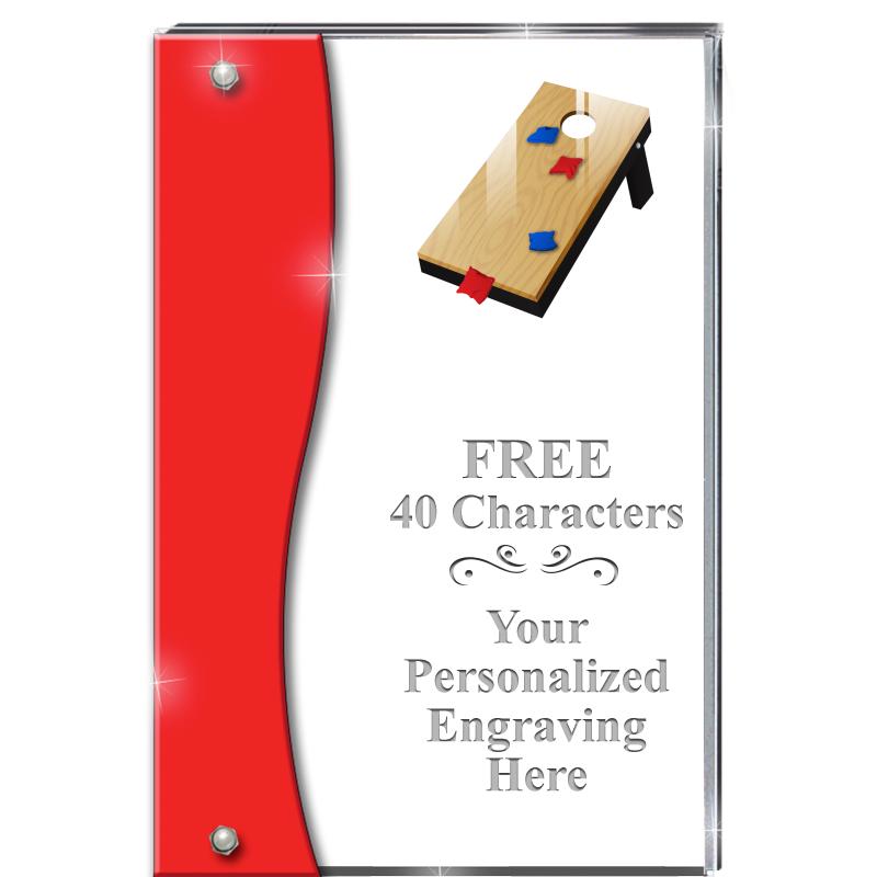 7.5" RUBY ACCENT WAVE ACRYLIC