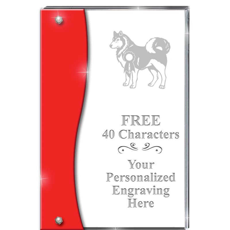 7.5" RUBY ACCENT WAVE ACRYLIC