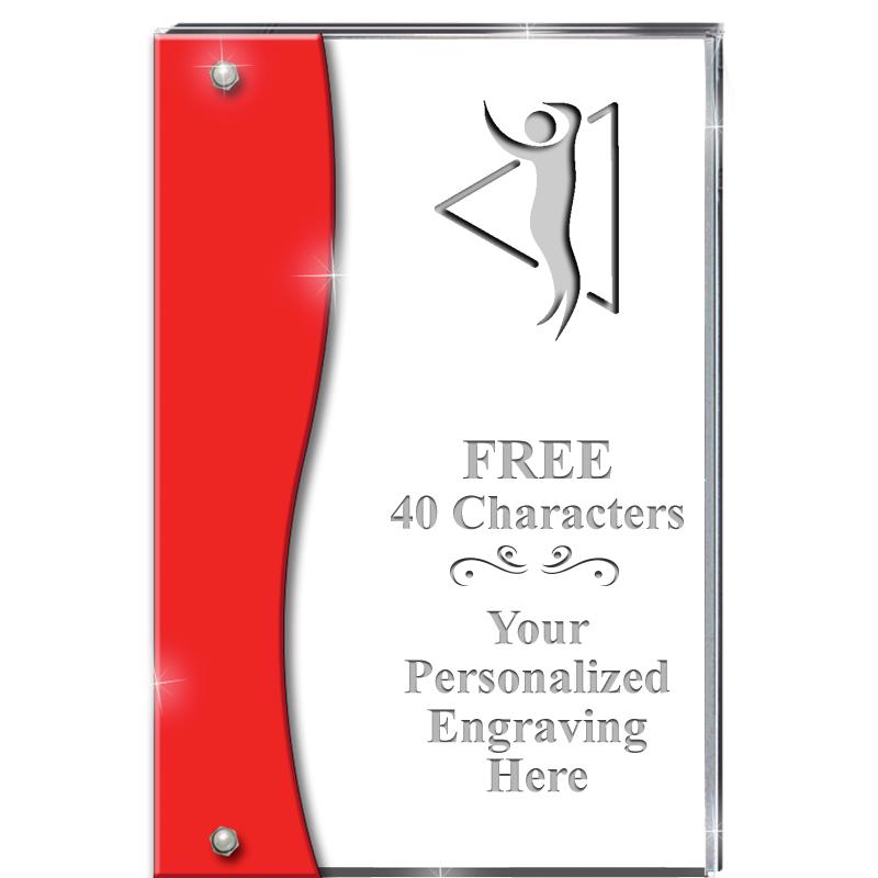 7.5" RUBY ACCENT WAVE ACRYLIC