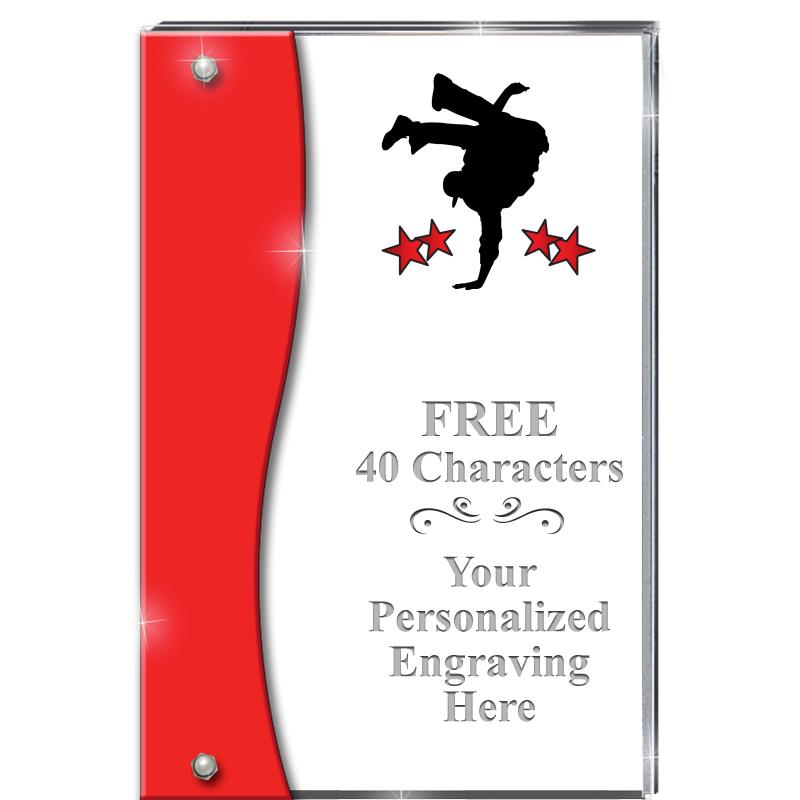 7.5" RUBY ACCENT WAVE ACRYLIC