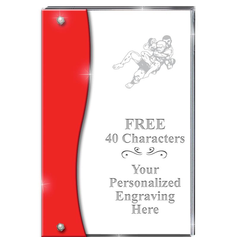 7.5" RUBY ACCENT WAVE ACRYLIC